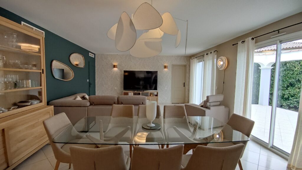 Salle à manger salon contemporain décoratrice d'intérieur Montpellier