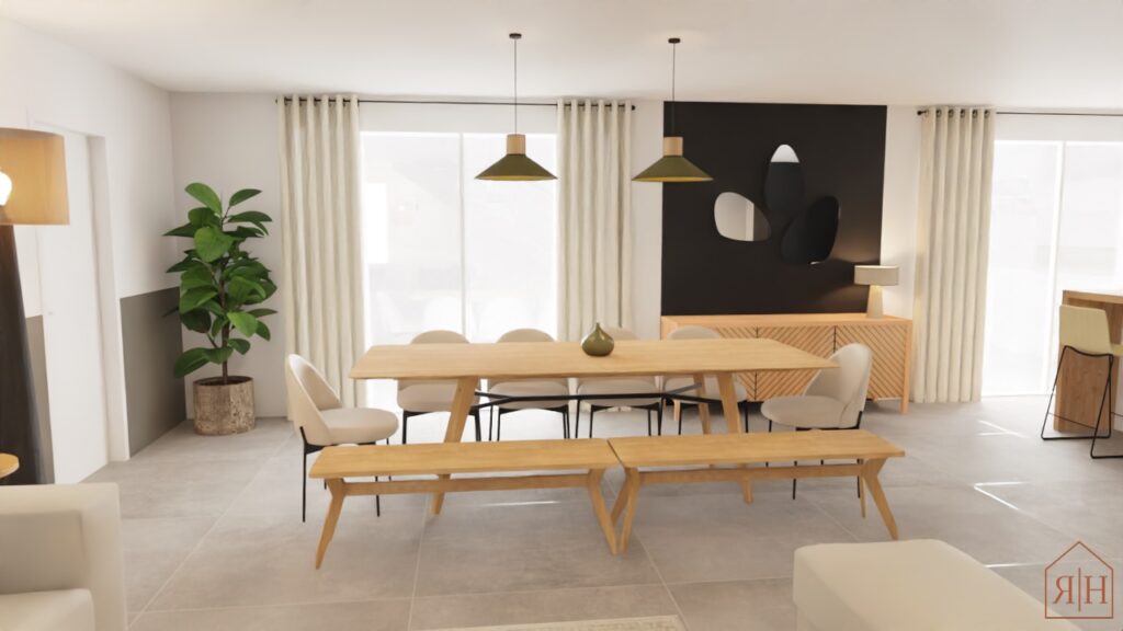 Salle à manger contemporaine 3D