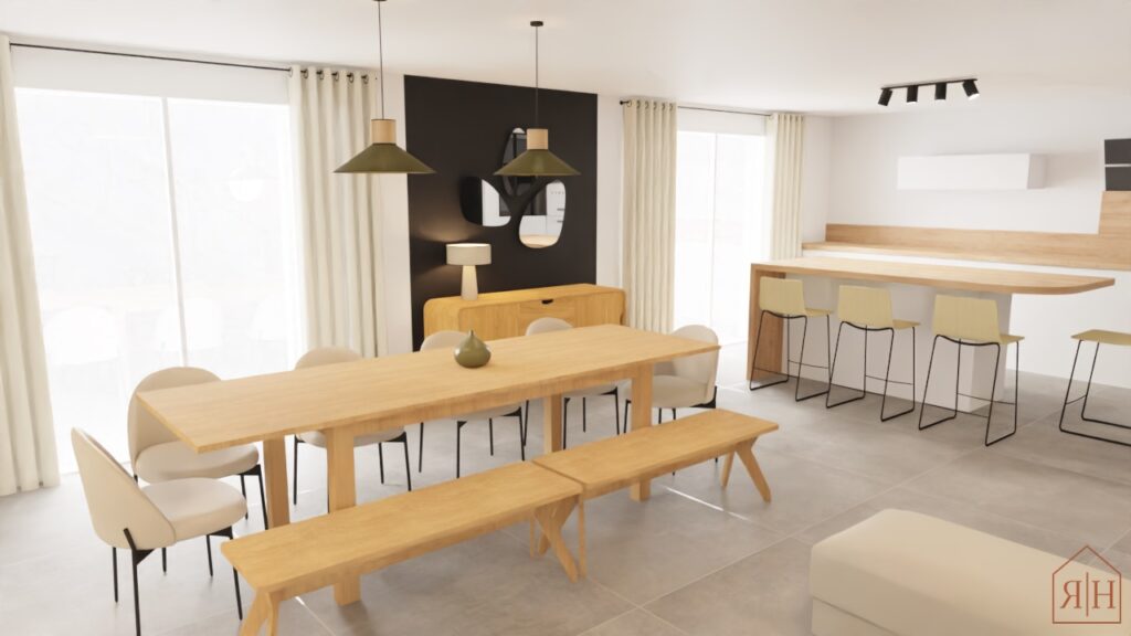 Salle à manger contemporaine 3D